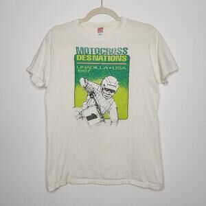 Vintage Motorcross Dirtbike Single Stitch Distressed 80s 70s Medium Racing